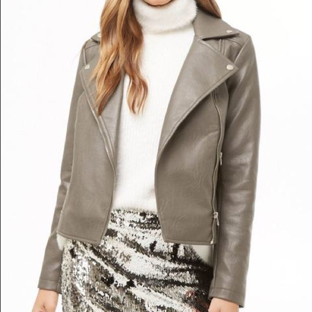 NWOT Forever 21 Faux Leather Moto Jacket